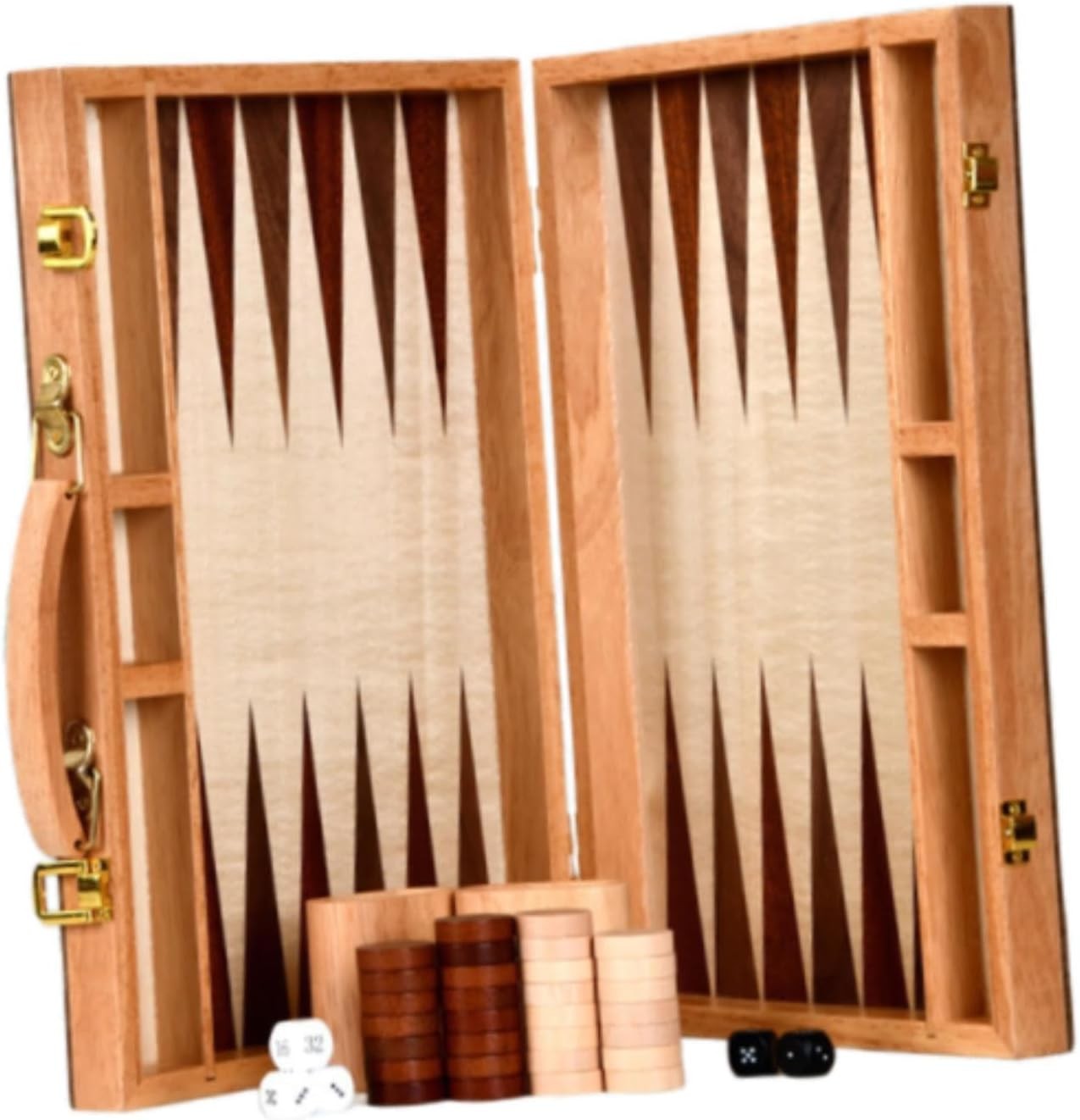 Backgammon Set Wooden Folding Board Game Lightweight Travel Desk Play