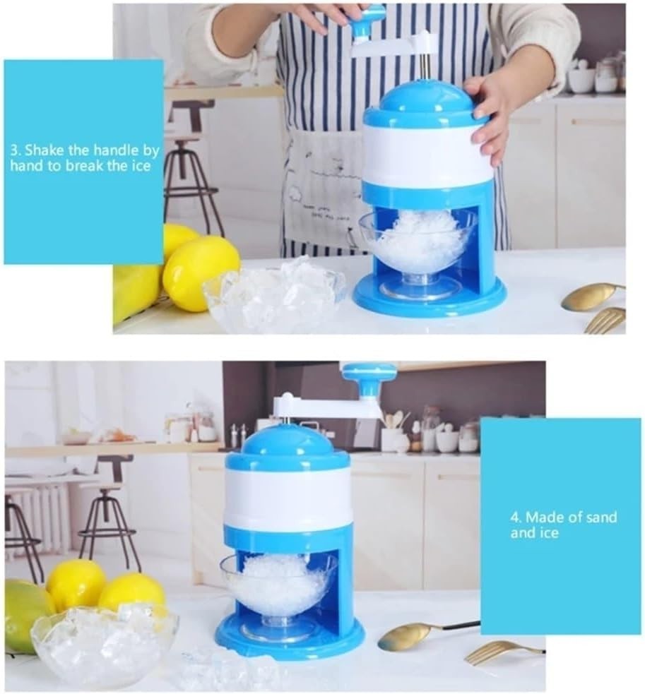Manual Ice Crusher Slush Maker Hand Crank Shaved Ice Machine Home Use