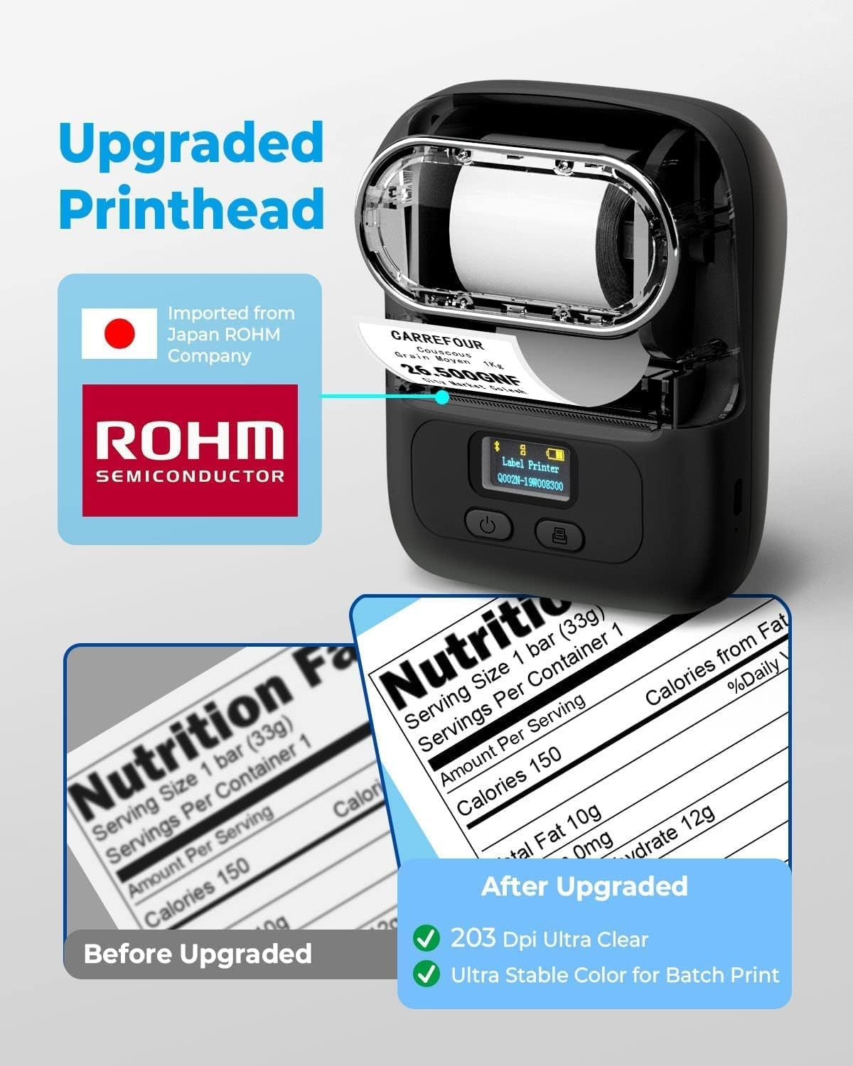 Bluetooth Label Printer 3 Rolls 2" Thermal Maker USB