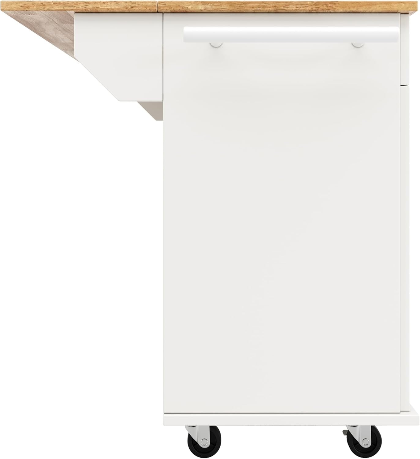 Rolling Kitchen Island Cart with Storage, Drawers & Foldable Tabletop