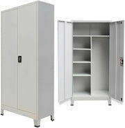 Metal Office Storage Cabinet 2 Door Cupboard with Shelves 90x40x180cm