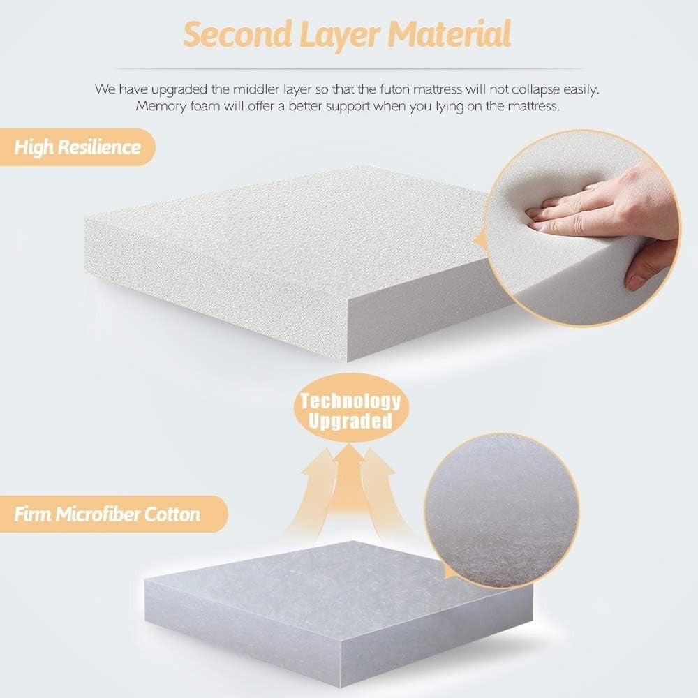 Japanese Floor Futon Mattress Single Roll Up Bed Thick Tatami Foam