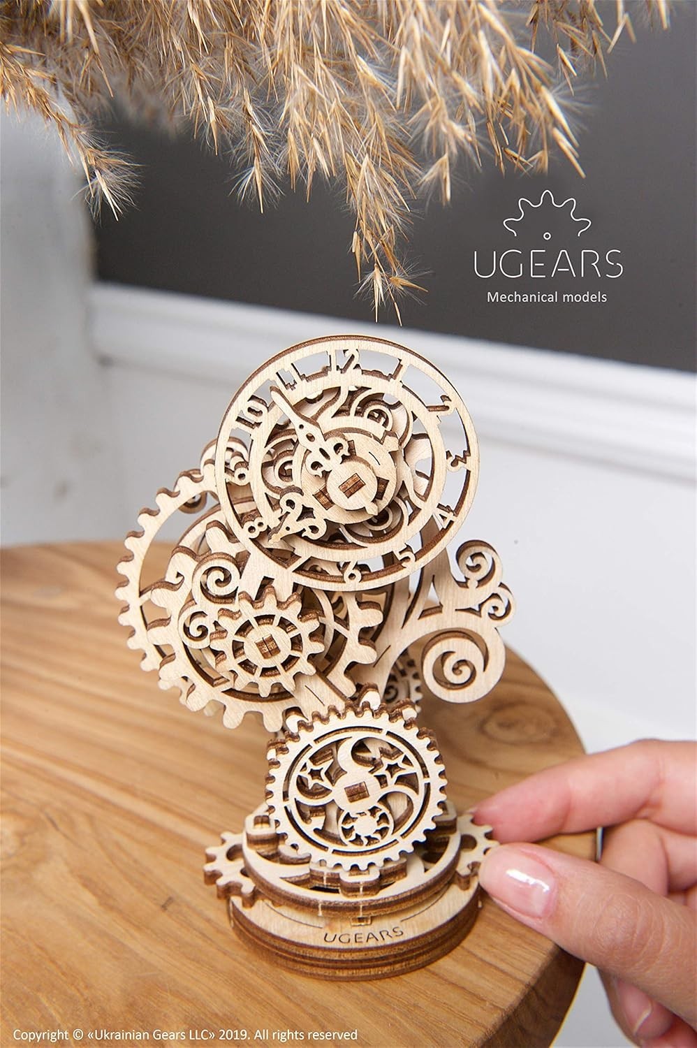 Steampunk 3D Wooden Clock Puzzle Kit - Mechanical Vintage DIY Model 43pcs