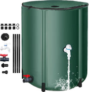 Collapsible 500L Rainwater Barrel with Tap & Mesh Top, Portable Garden Tank