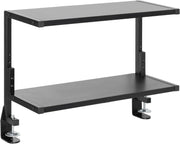 Clamp-On Desk Shelf 2-Tier 61cm Above/Below Mount Storage Organizer Black