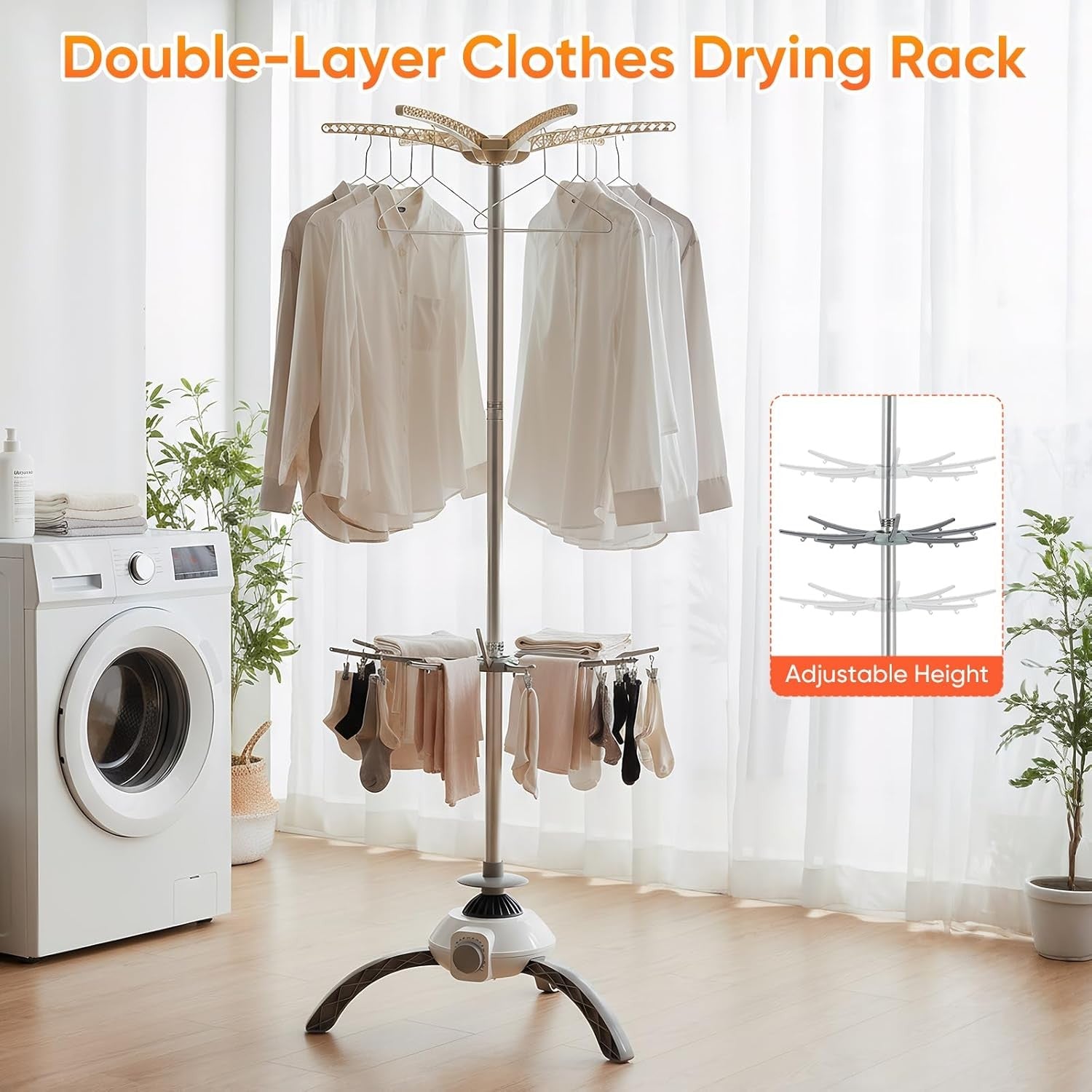 Portable Electric Clothes Dryer 1000W Hot Air Drying Pod 18kg Indoor