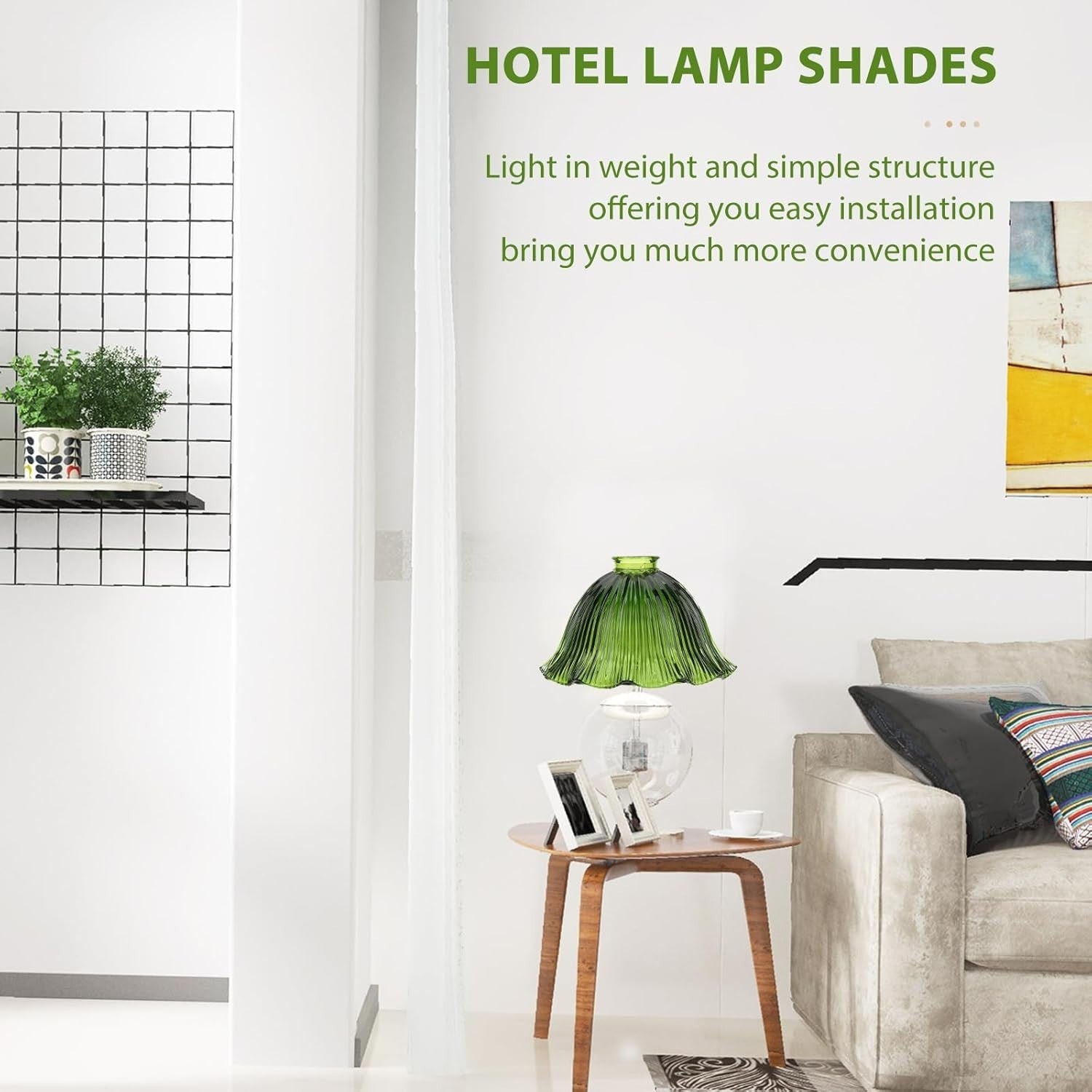 Dark Green Glass Lampshade Chandelier Ceiling Light Shade Decorative Cover