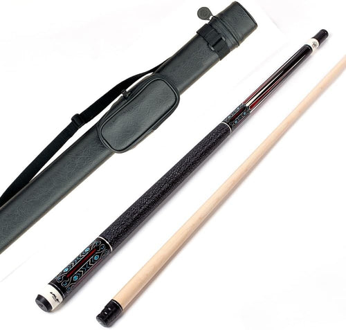 58" American Pool Cue 13mm Tip Linen Wrap Maple Shaft w/ Hard Case