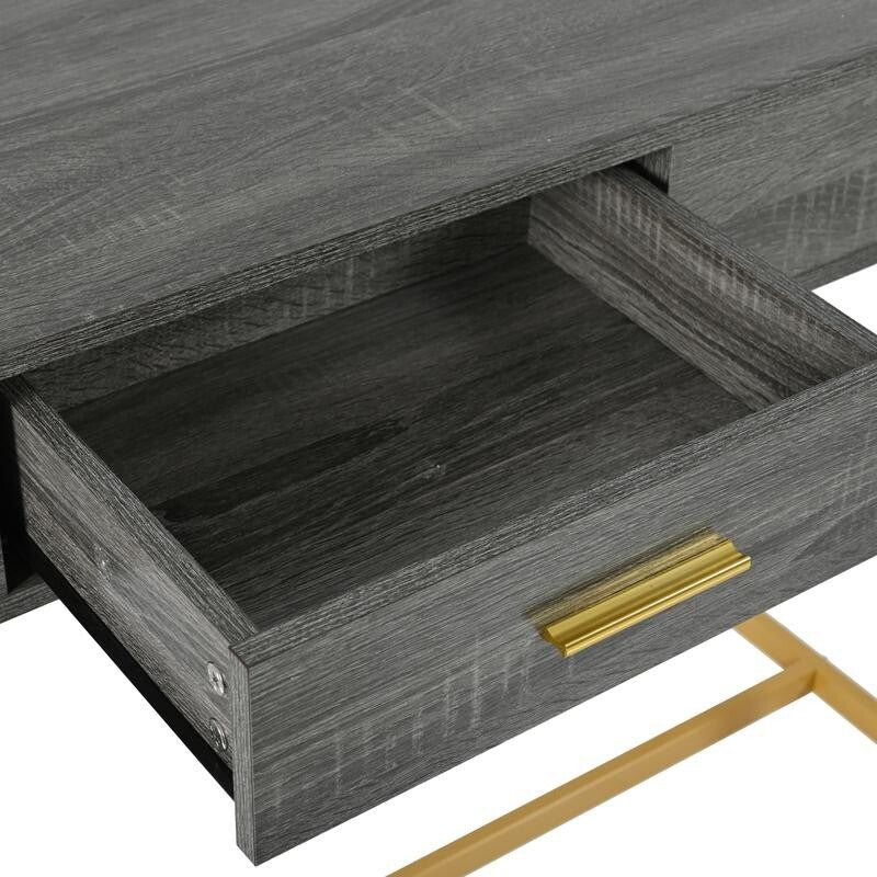 Luxury Console Table w/ Drawer – Gold Frame Entryway Hall Table 120cm