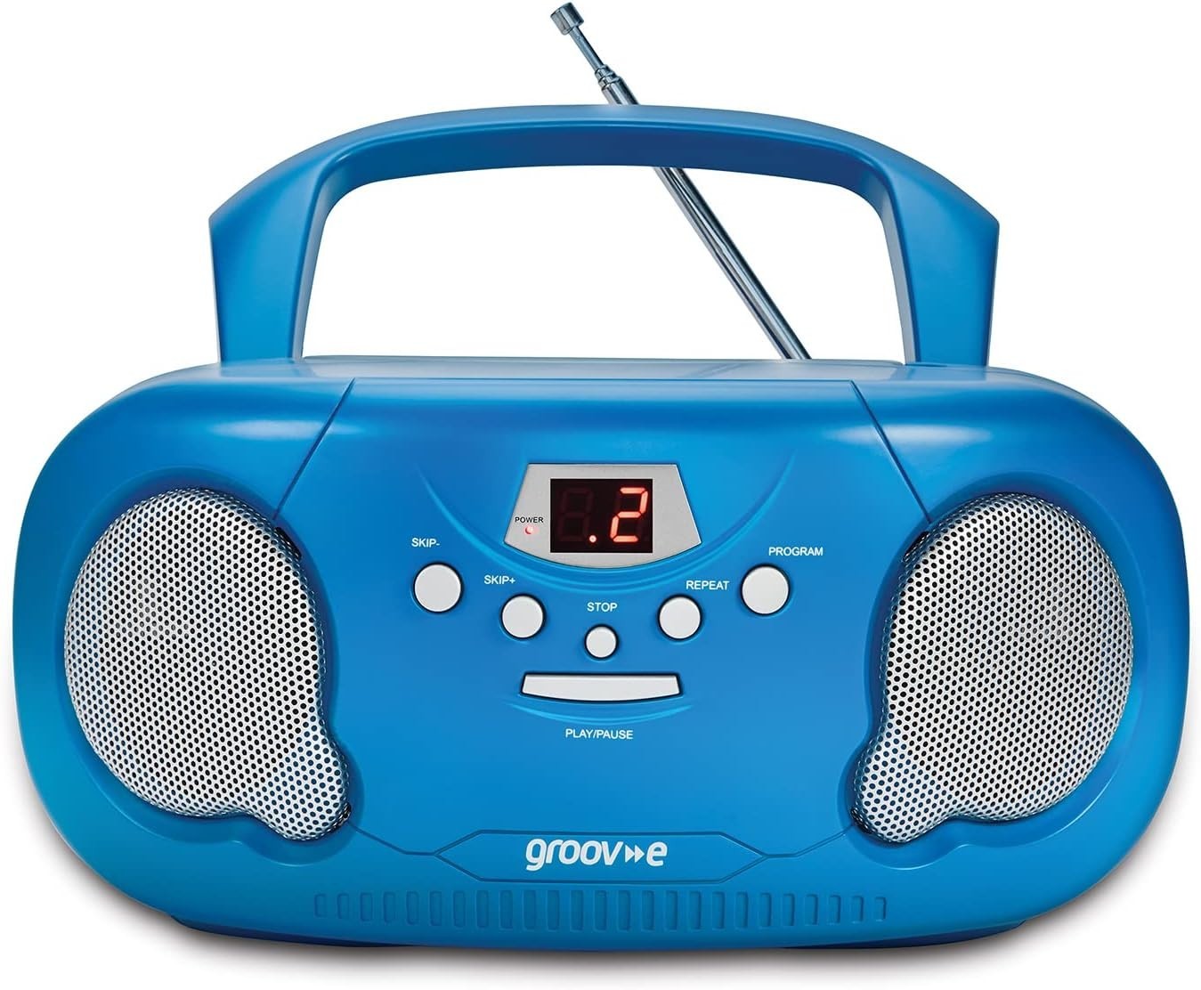 Portable Kids Boombox CD Player with Radio, Story CD & Aux – Blue