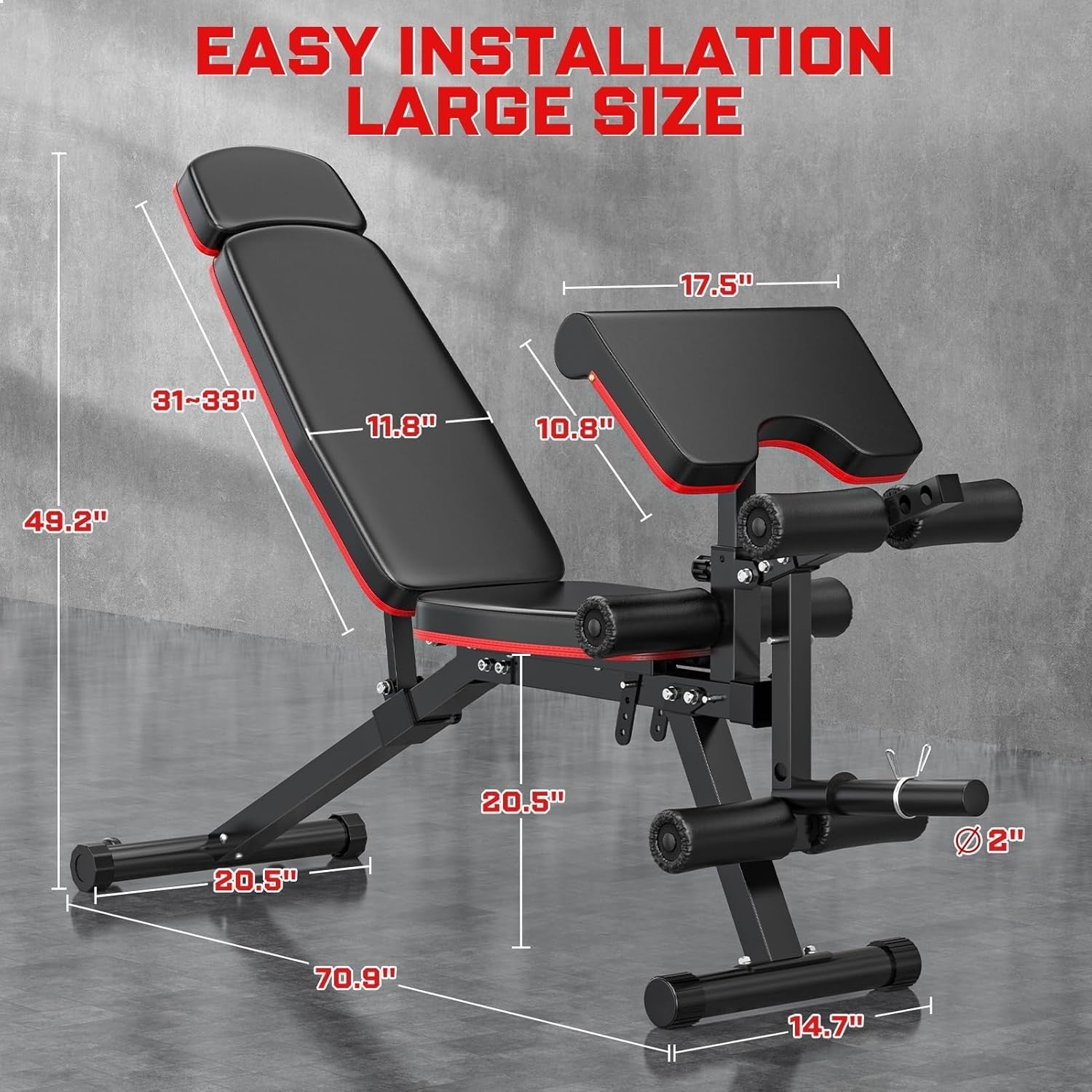 All-In-One Adjustable Workout Bench 800lb Incline Decline Home Gym