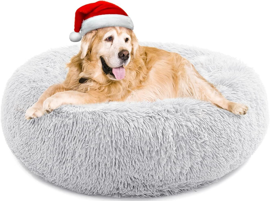 Calming Donut Dog Bed XL Large Washable Anti Anxiety Plush