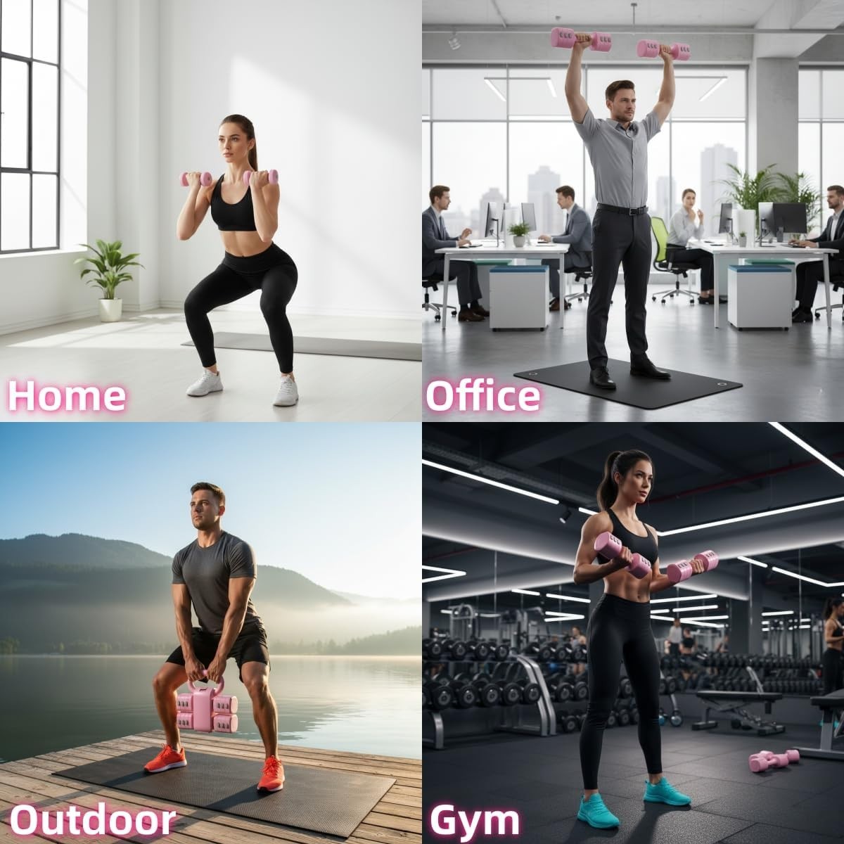 2-in-1 Adjustable Hand Weights 1–5kg Dumbbell Kettlebell Home Gym Set