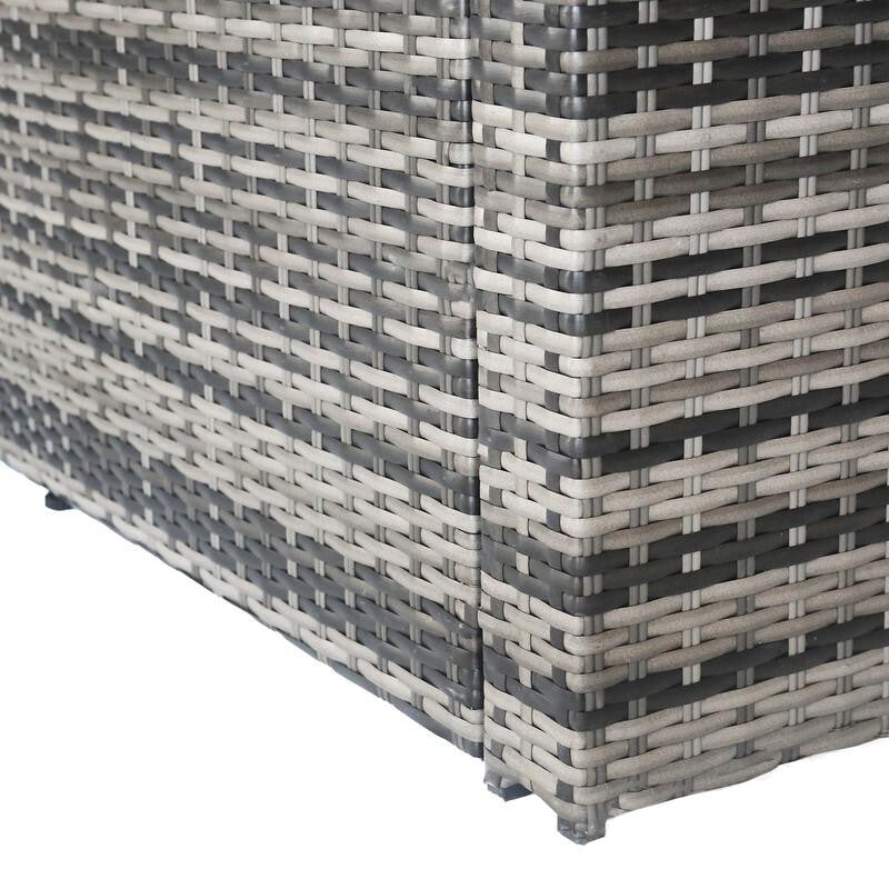 5 Seater Rattan Garden Corner Sofa Set with Table Grey Outdoor Furniture