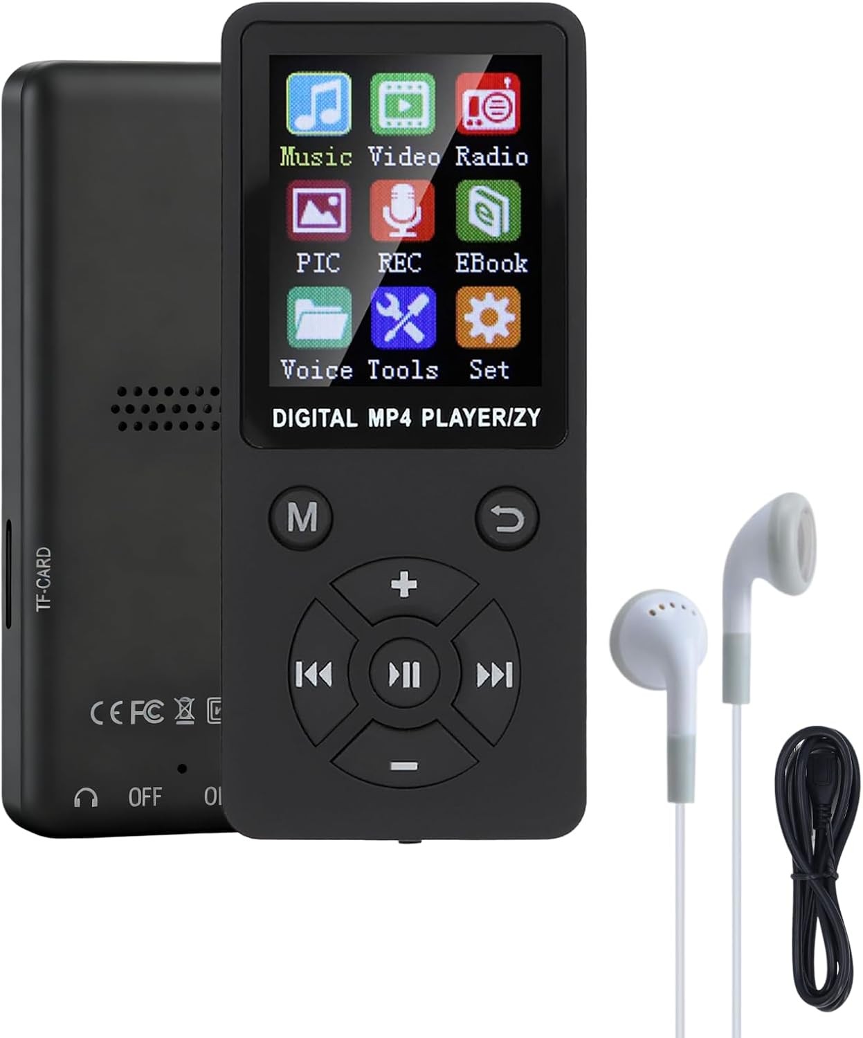 64GB Bluetooth 5.0 MP3 Player Black 1.8" LCD FM