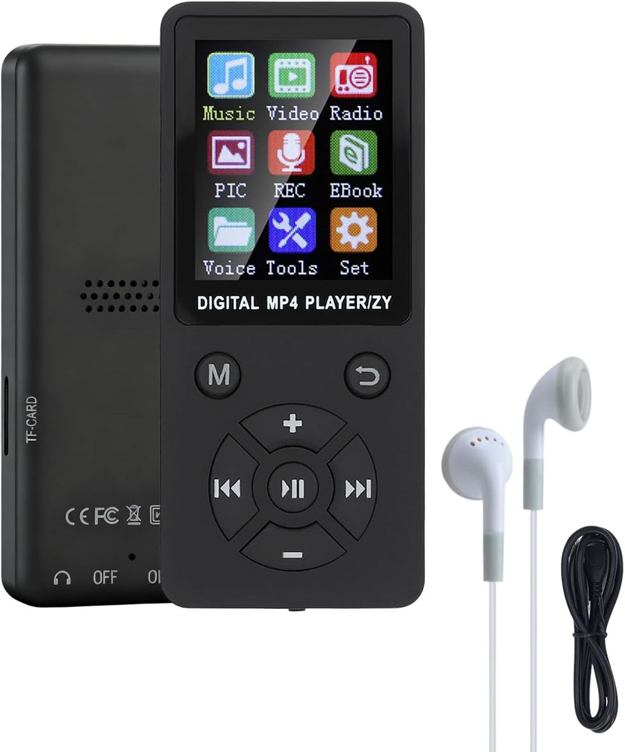 64GB Bluetooth 5.0 MP3 Player Black 1.8" LCD FM