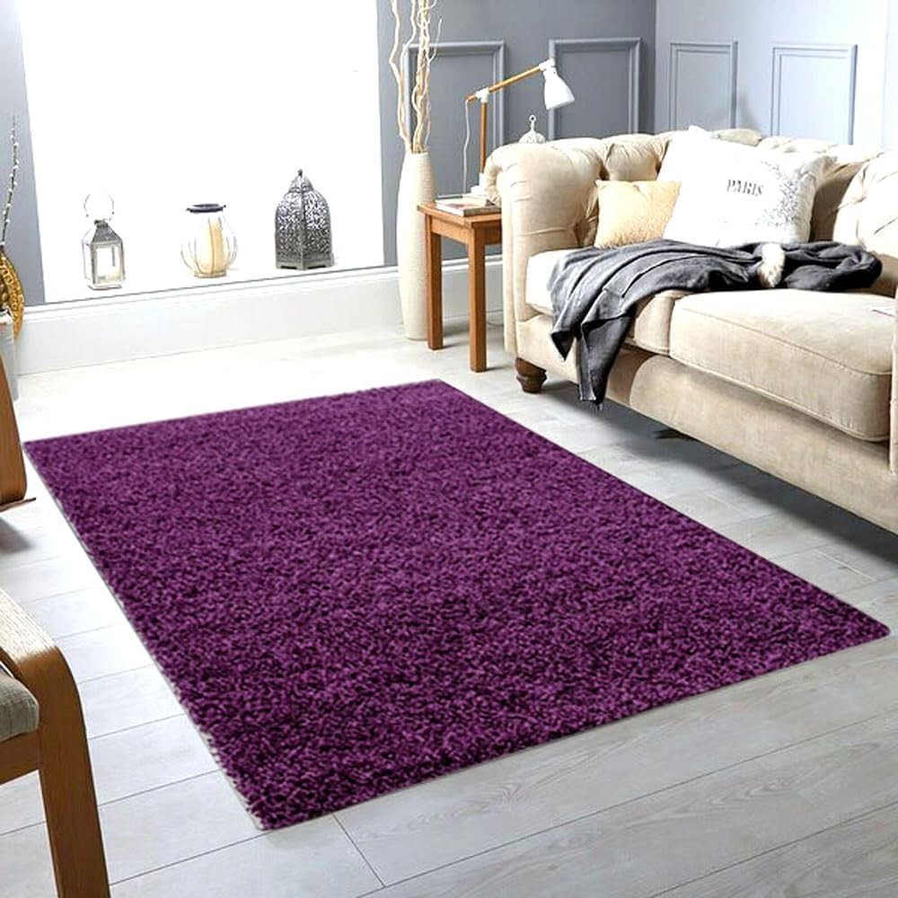Extra Large Shaggy Rug 160x230cm 5cm Thick Soft High Pile Purple Carpet