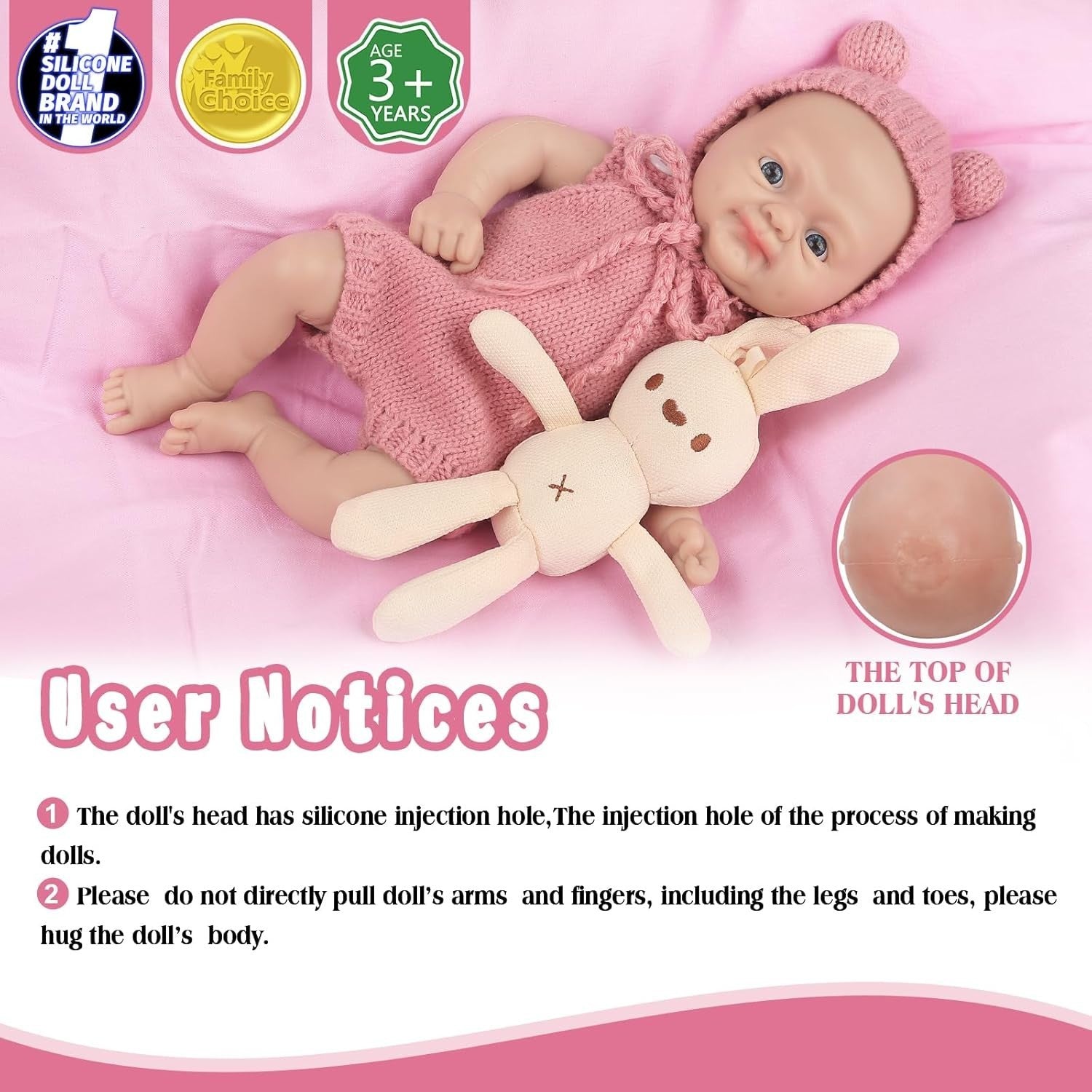 12in Full Silicone Baby Doll Lifelike Newborn Weighted Real Feel