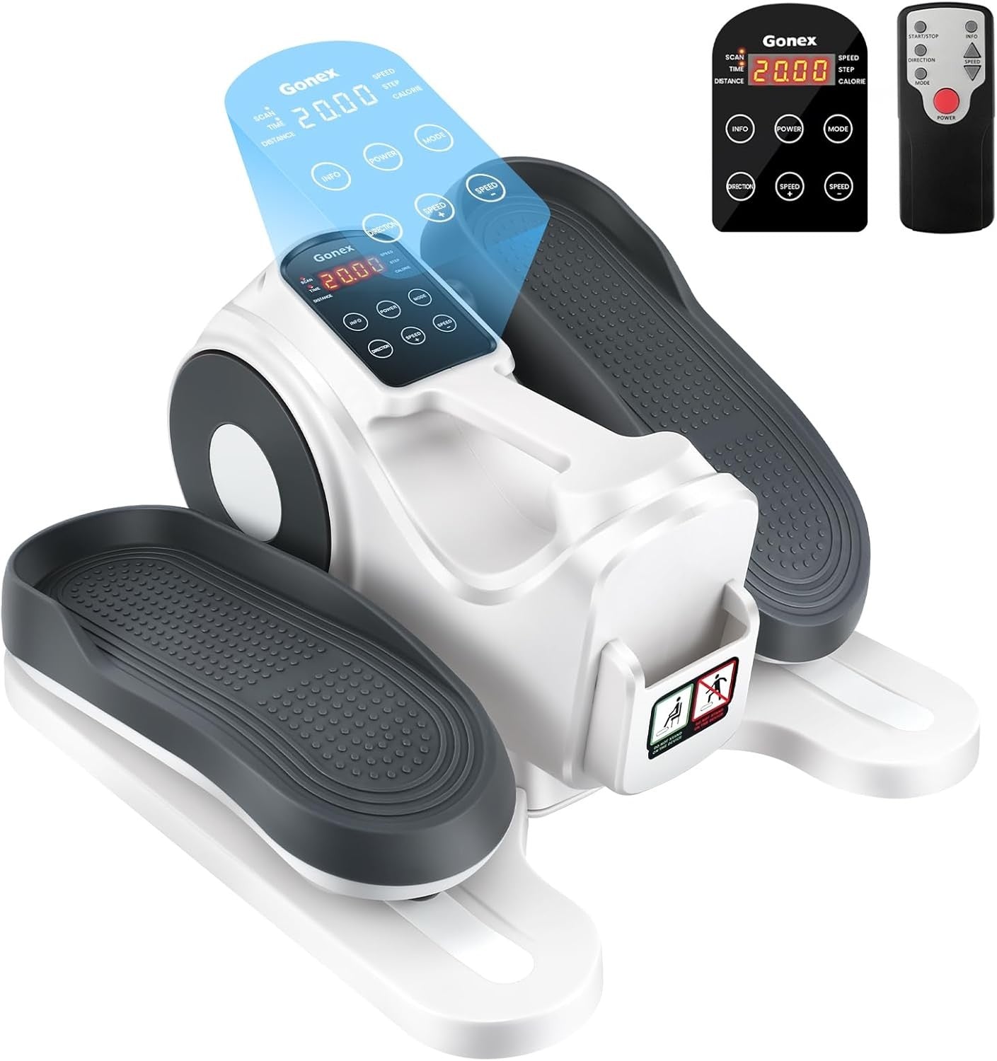 Under Desk Elliptical Pedal Exerciser Quiet 10 Level Resistance Remote