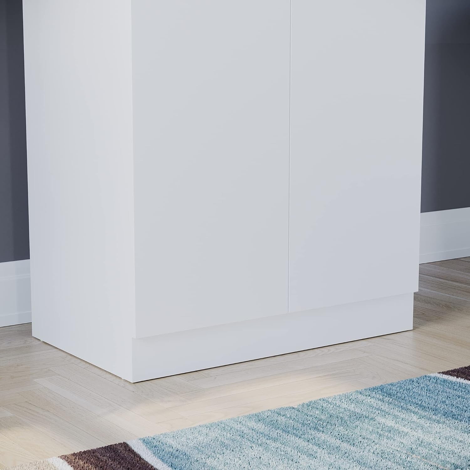 White 2 Door Bedroom Wardrobe with Hanging Rail & Shelf | Storage Unit