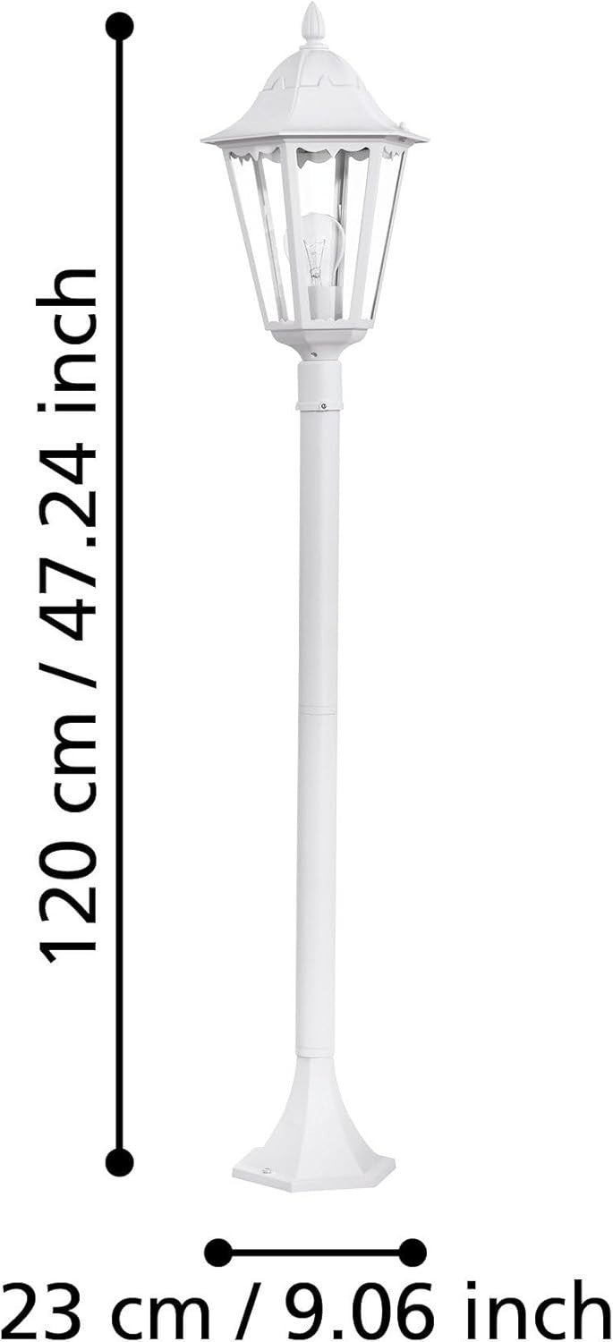 120cm Victorian Outdoor Lamp Post White Cast Aluminium