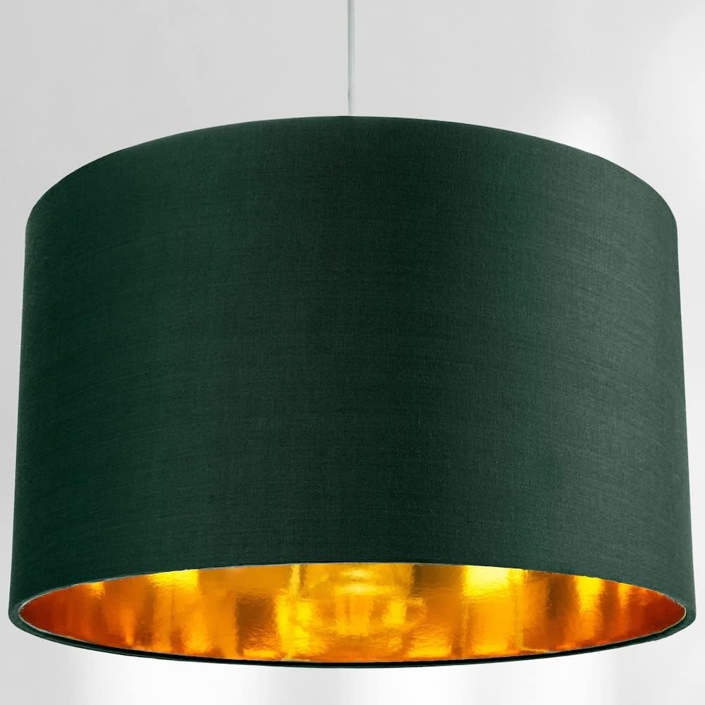 Soft Cream Drum Lamp Shade 14” Copper Inner Modern Table Floor Pendant