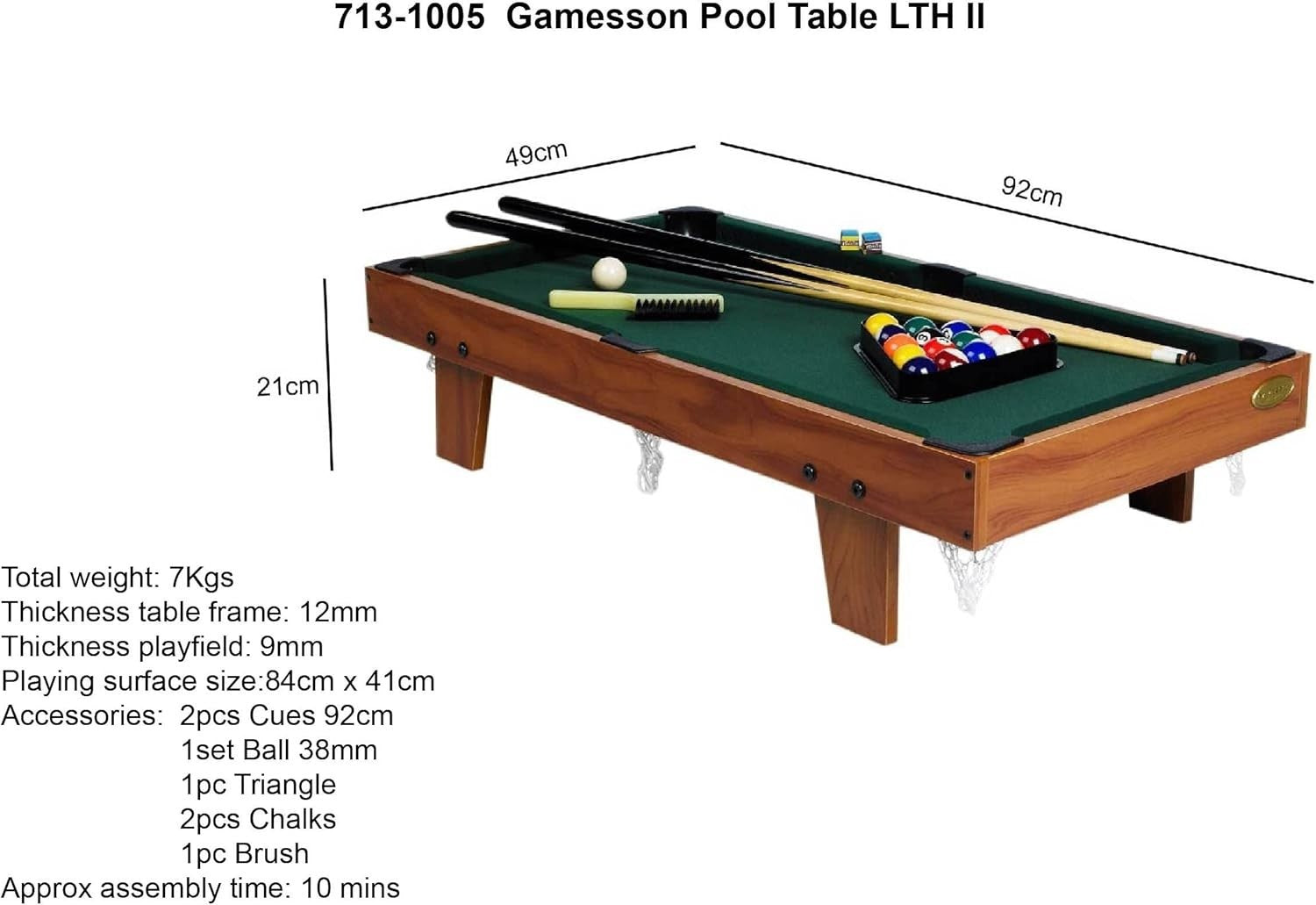 3FT Tabletop Pool Table Mini Billiards Set w Hidden Ball Return