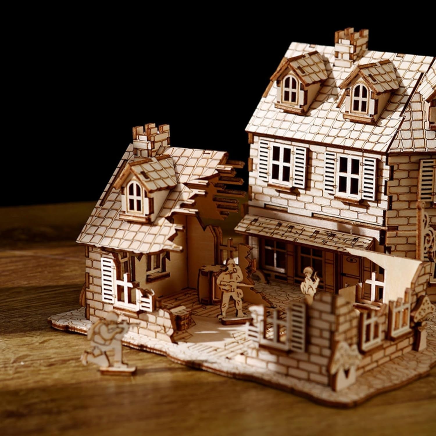 3D Wooden War House Puzzle Kit – DIY Historic Model for Adults Gift Décor