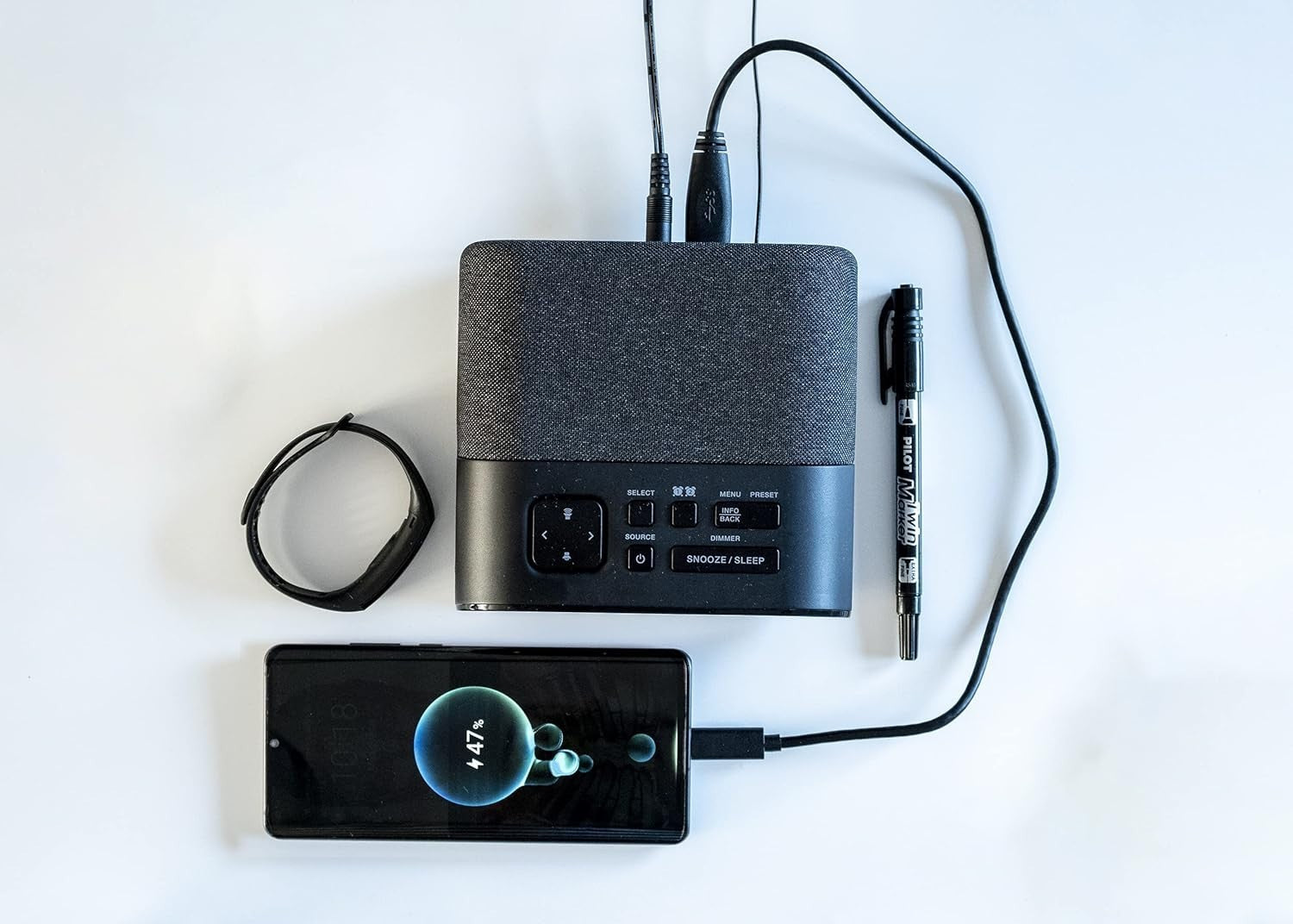 DAB FM Alarm Clock Radio LED Display USB Charging 40 Presets