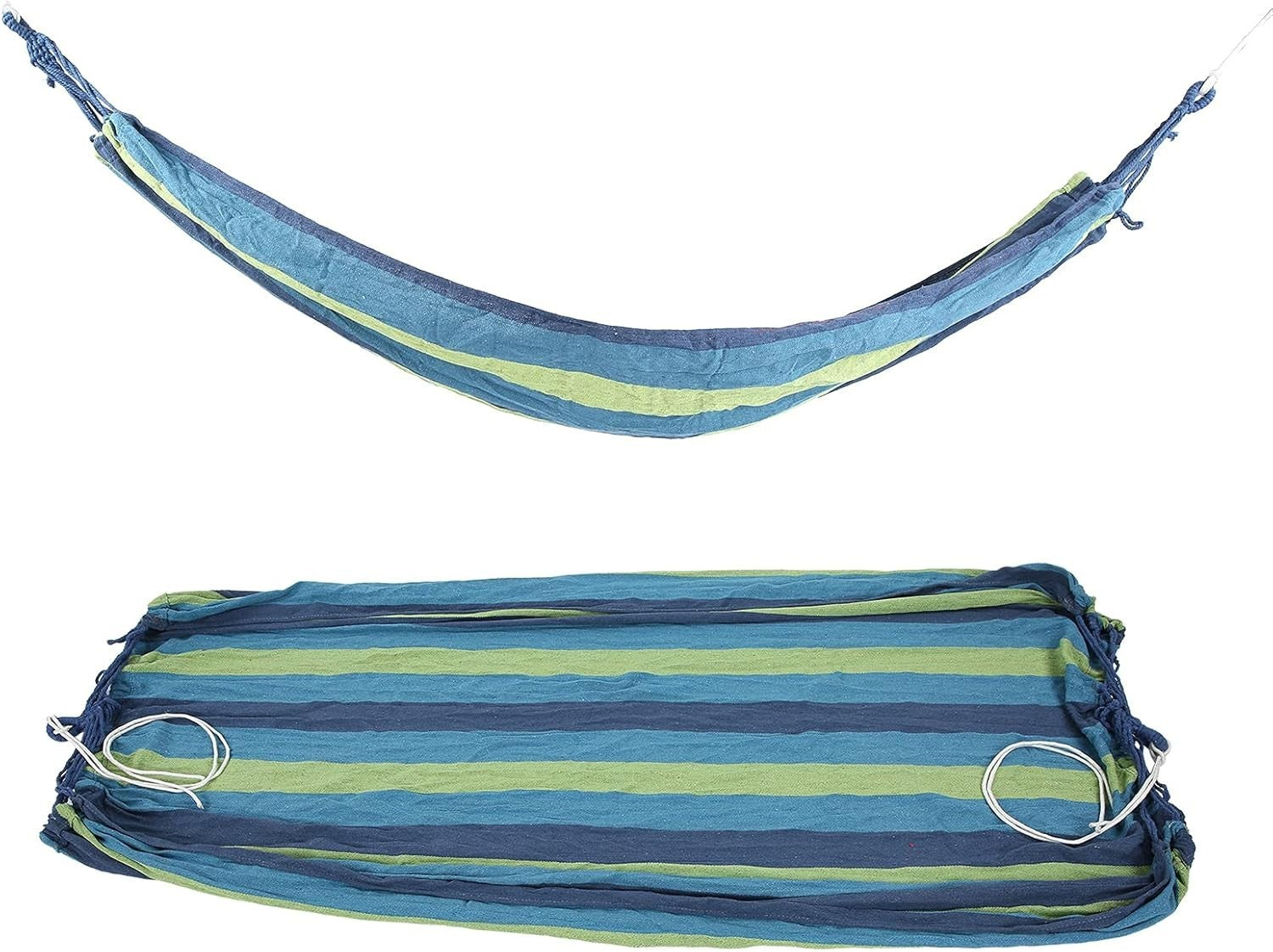Portable Single & Double Camping Hammock, Lightweight Canvas Travel Outdoor Blue