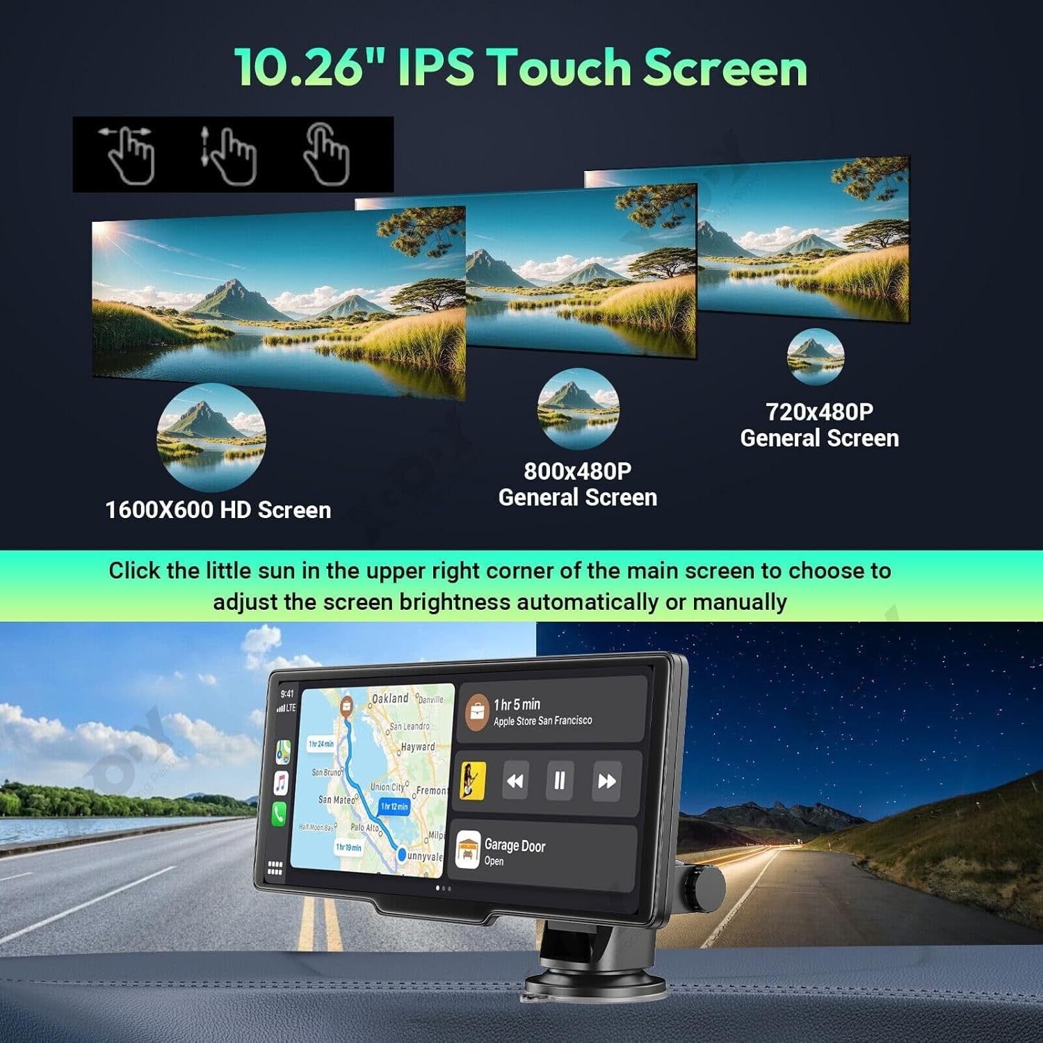 10.26" Touchscreen Wireless CarPlay Android Auto Dual Camera Car Stereo