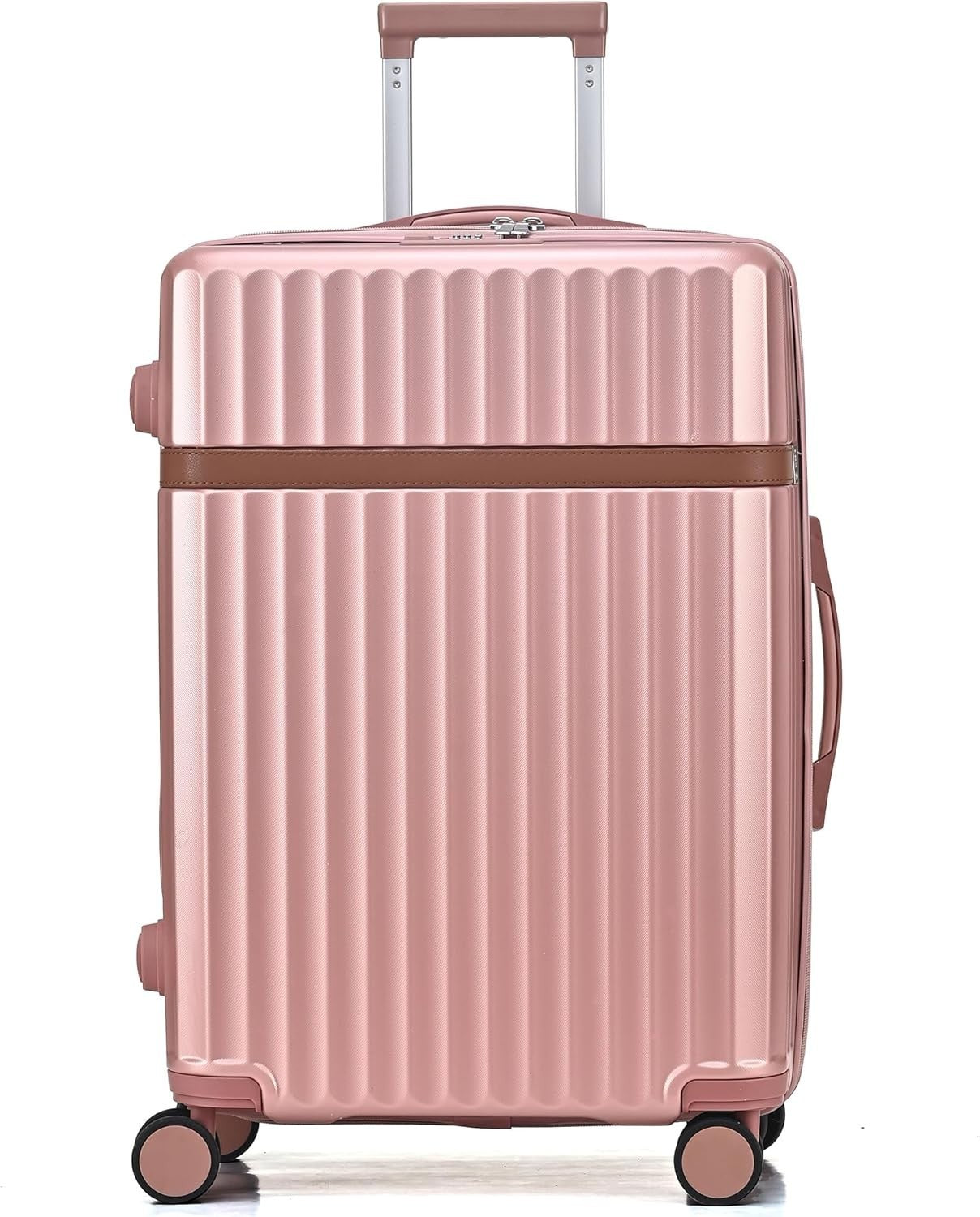 24 Inch Medium Hard Shell Suitcase PC ABS Lightweight Spinner Lock Rose