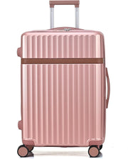 24 Inch Medium Hard Shell Suitcase PC ABS Lightweight Spinner Lock Rose