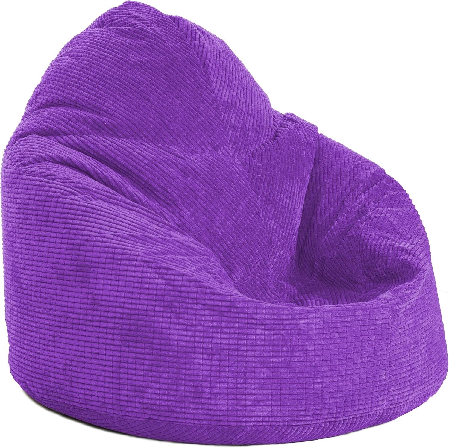 Giant Purple Corduroy Bean Bag Chair XL Adult Seat Gaming Lounge Sofa