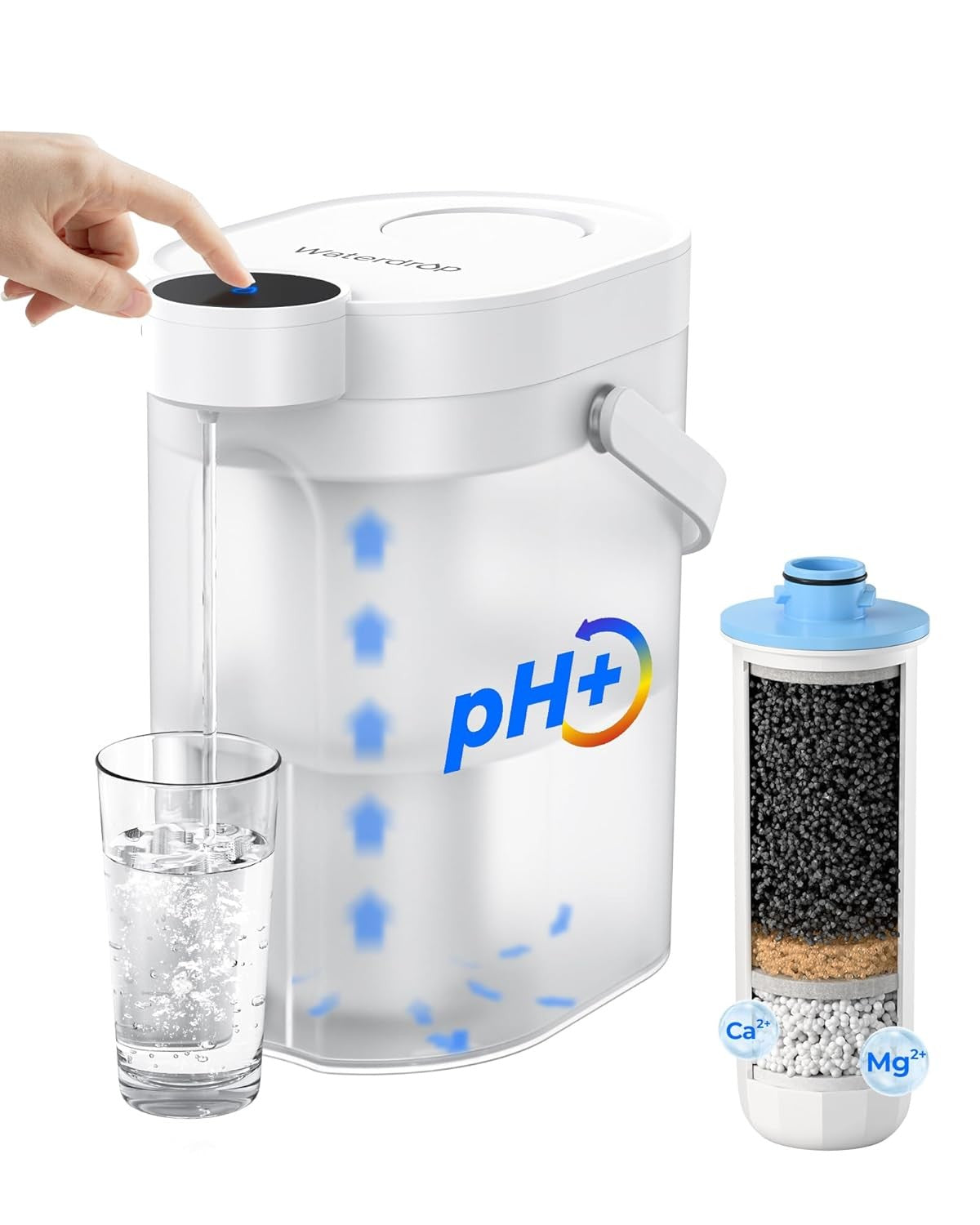 Alkaline Electric Water Filter Jug 3.5L Instant Dispensing Countertop