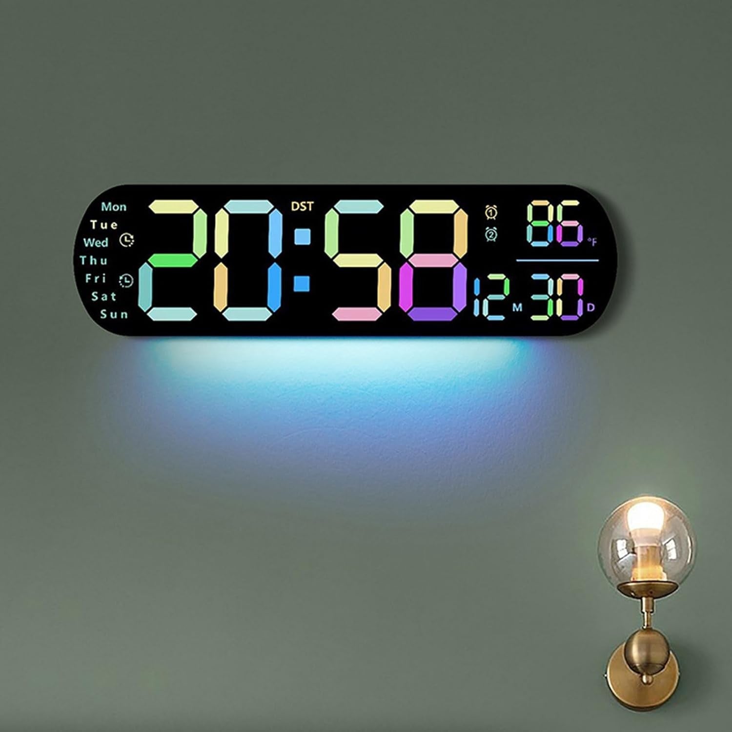 Vibrating Digital Alarm Clock LED Display Flashing Alert for Heavy Sleepers