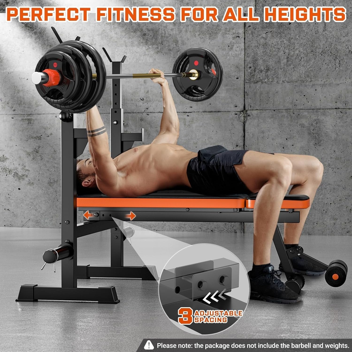 5-in-1 Bench Press & Squat Rack 770lb Adjustable Home Gym System