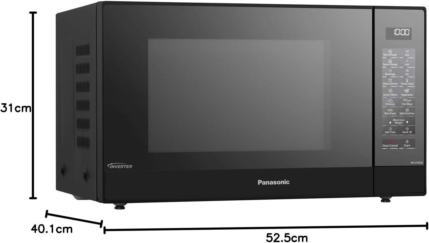 32L Microwave 1000W Black Stainless Steel 525mm Wide