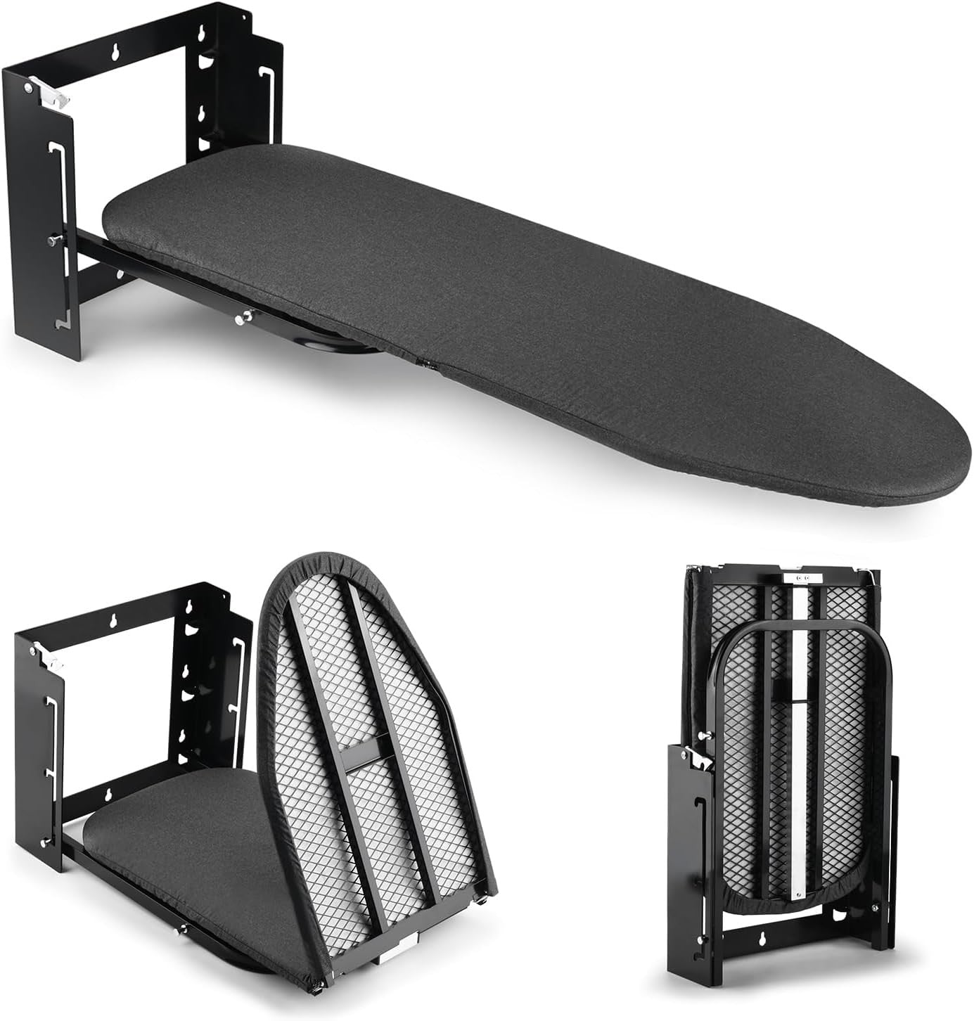 Wall Mounted Folding Ironing Board Height Adjustable Space Saving 36x12in