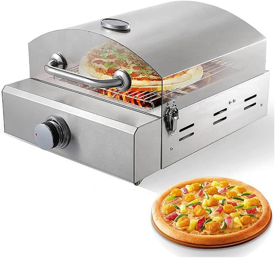 Outdoor Gas Pizza Oven 13" | Stainless Steel Propane BBQ Pizza Maker Smoker for