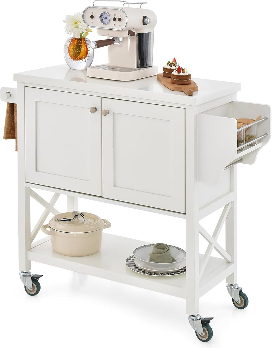 Kitchen Island Trolley Rolling Storage Cart Cabinet Spice Rack Wheels