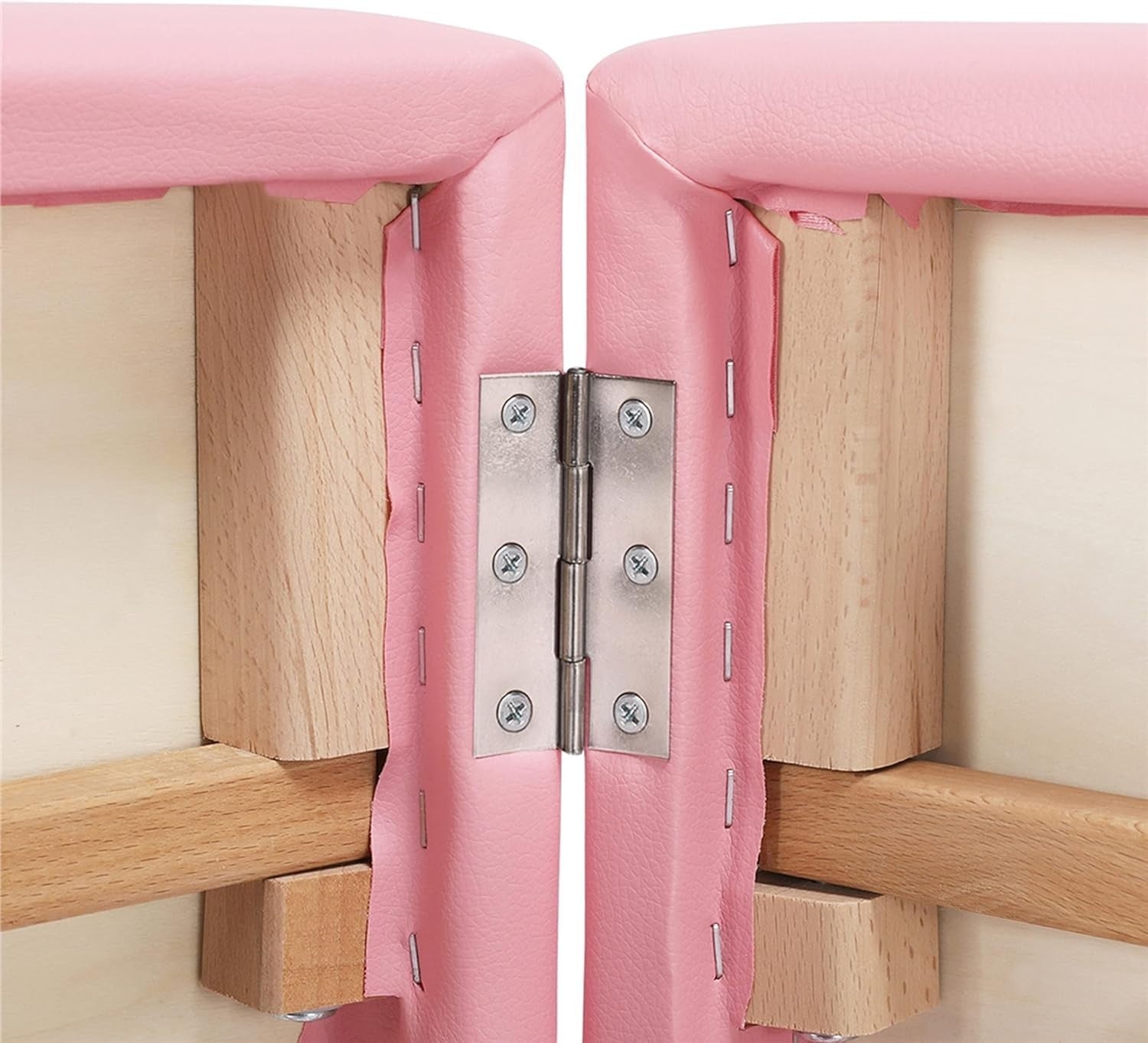 Adjustable 3-Section Folding Massage Table Beauty Lash Bed Portable Pink 60cm