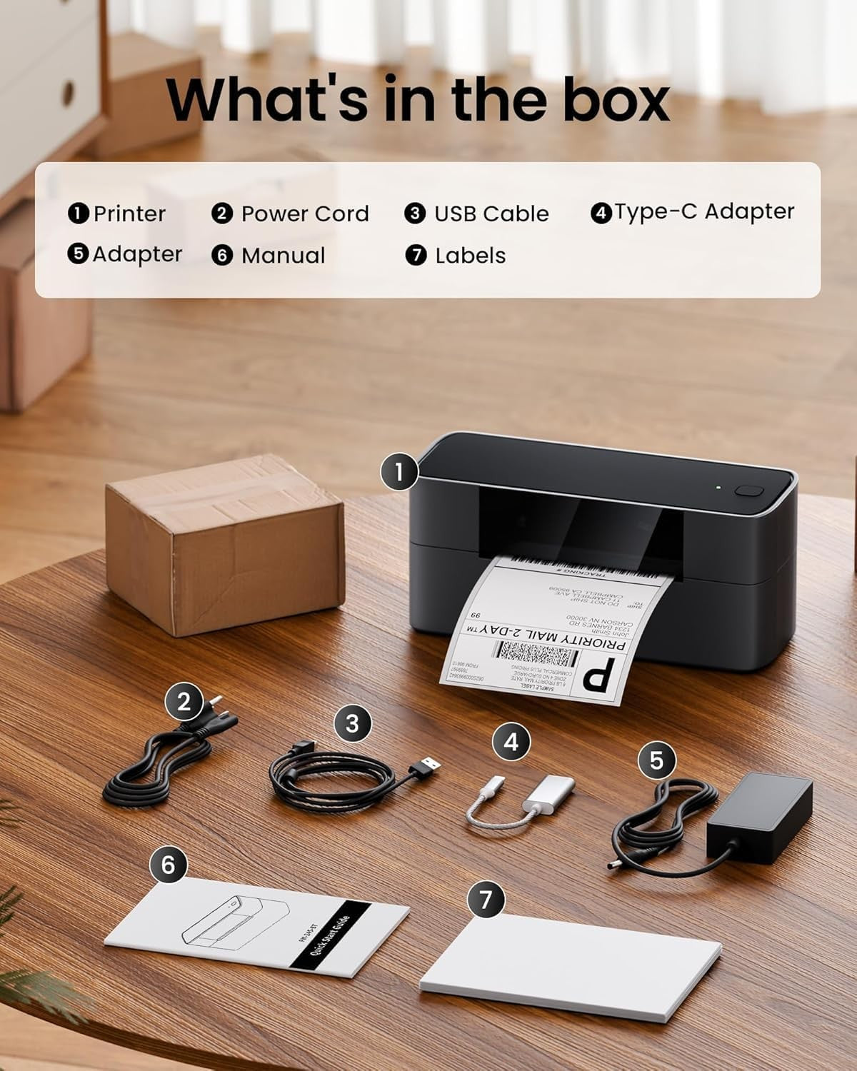 4x6 Thermal Shipping Label Printer Bluetooth Postage