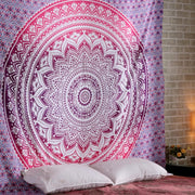 Pink Mandala Cotton Tapestry 230x274cm King Boho Decor