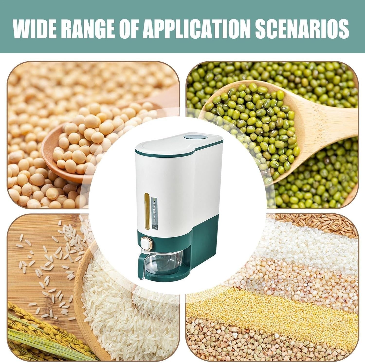5KG 10KG Airtight Rice Container w Measuring Cup