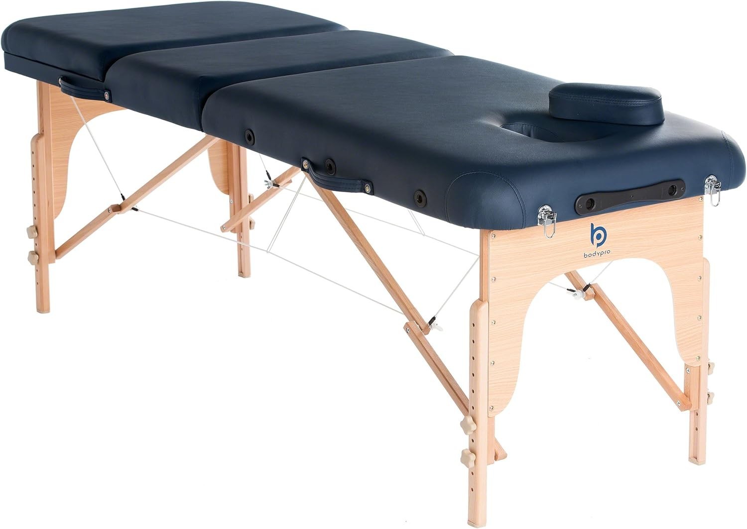 Liftback Massage Table 7cm Foam w/ Face Cradle Arms Shelf Carry Case Navy