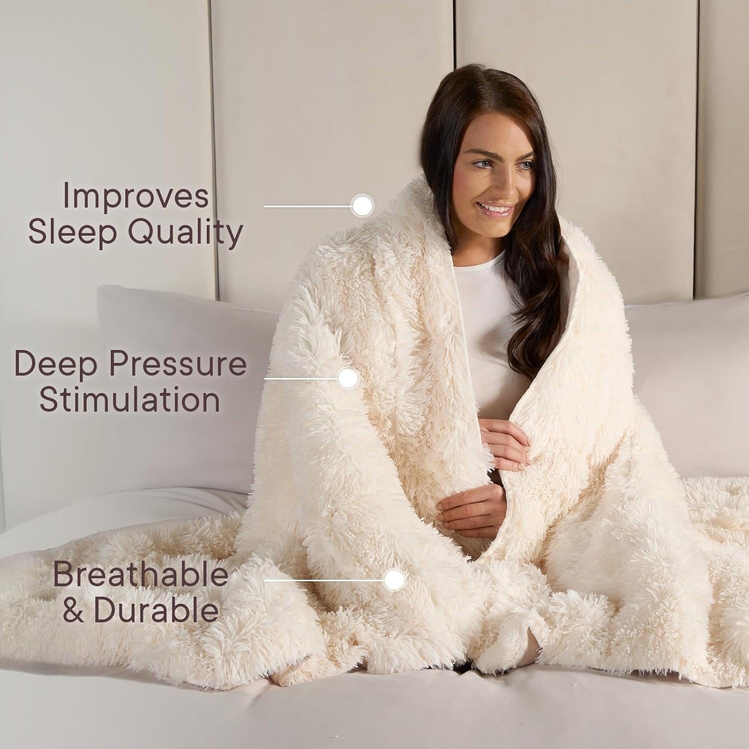 Weighted Blanket 6kg Fleece Throw Single Bed Adults Stress Relief