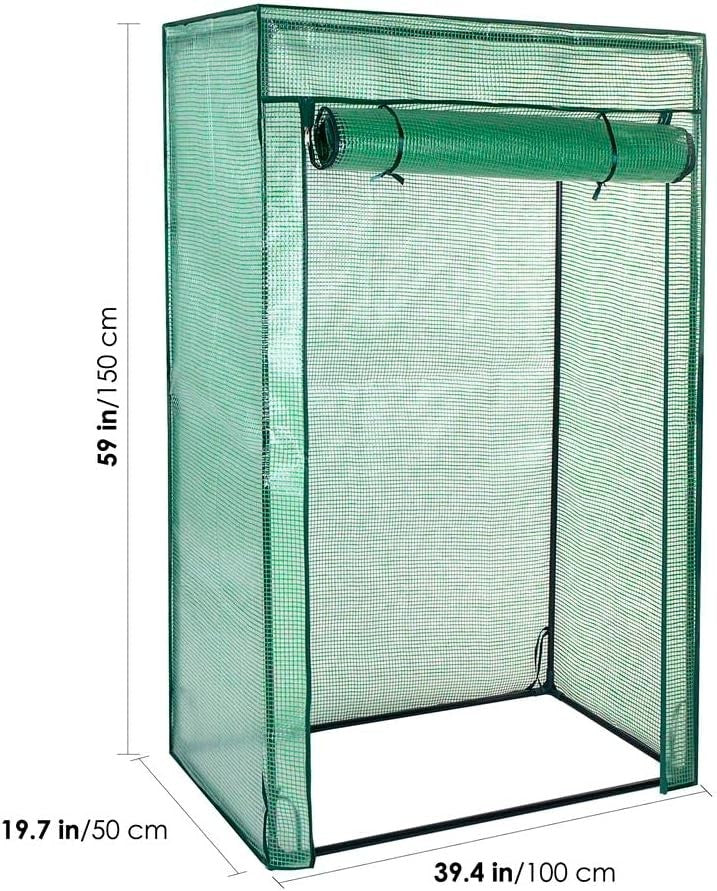 Tomato Mini Greenhouse with Reinforced Frame & Roll-Up Door for Garden Plants