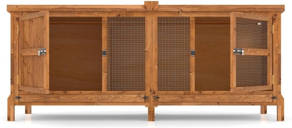 6ft Large Rabbit Hutch Outdoor Wooden Single Tier Secure Pet Cage