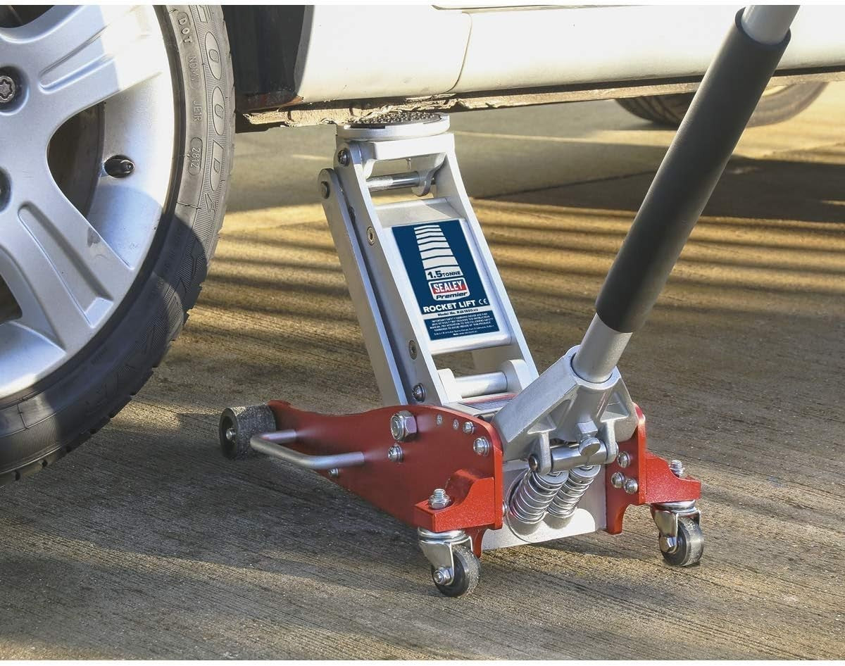 1.5 Ton Low Entry Aluminium Trolley Jack Rocket Lift 88–370mm Lightweight